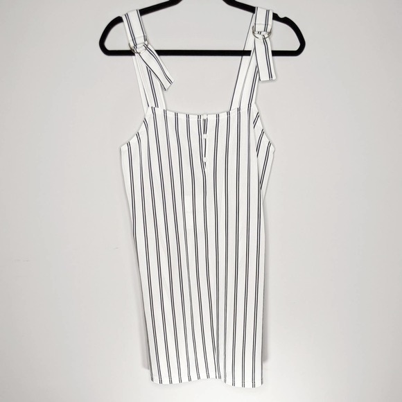 ASOS GLAMOROUS • Striped White Mini Dress Sz Small - Picture 1 of 6